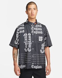 Nike England Button Down Top - Black